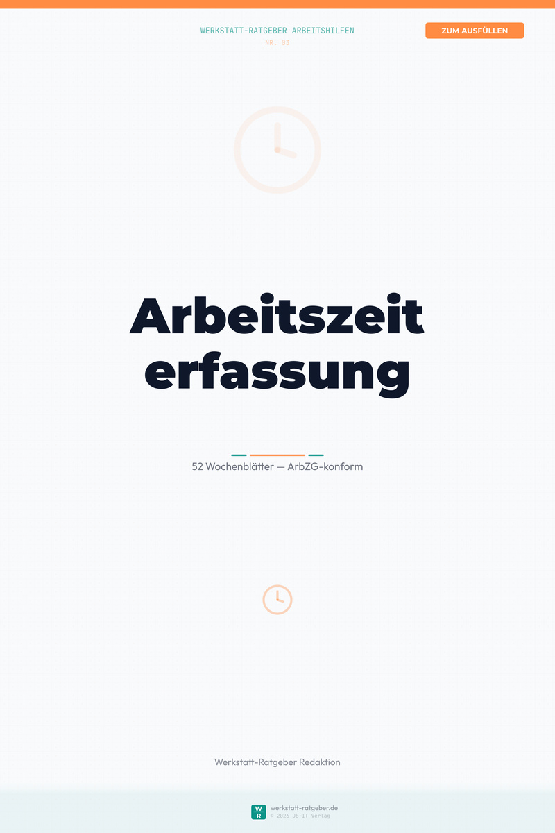 Cover: Arbeitszeiterfassung für Handwerksbetriebe