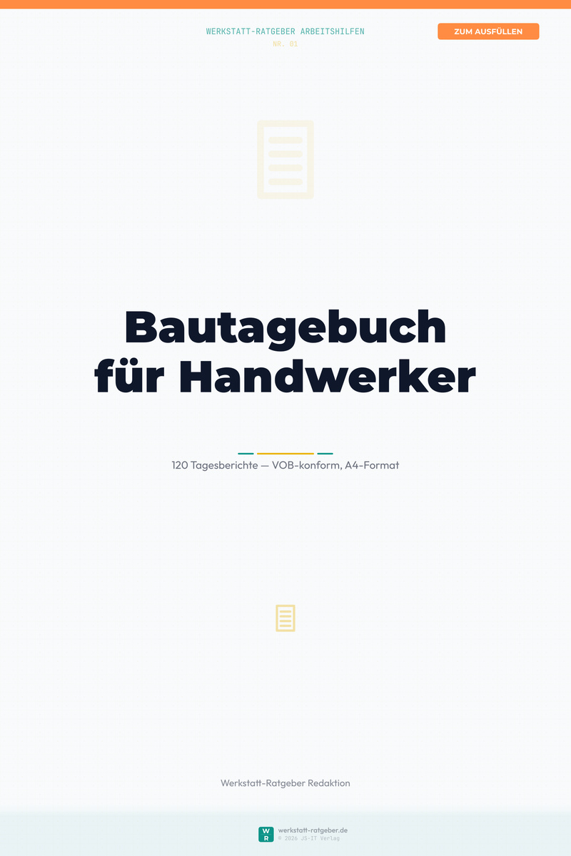 Cover: Bautagebuch für Handwerker