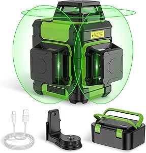 Huepar S04CG Kreuzlinienlaser Grün (4x360°, USB-C)